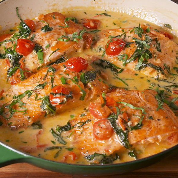 Tuscan Butter Salmon. DIY Recipe Aussie Seafood House